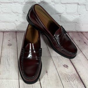Weejuns G.H. Bass Penny Loafers Wine Leather Slip On Size 10 1/2 D 10.5